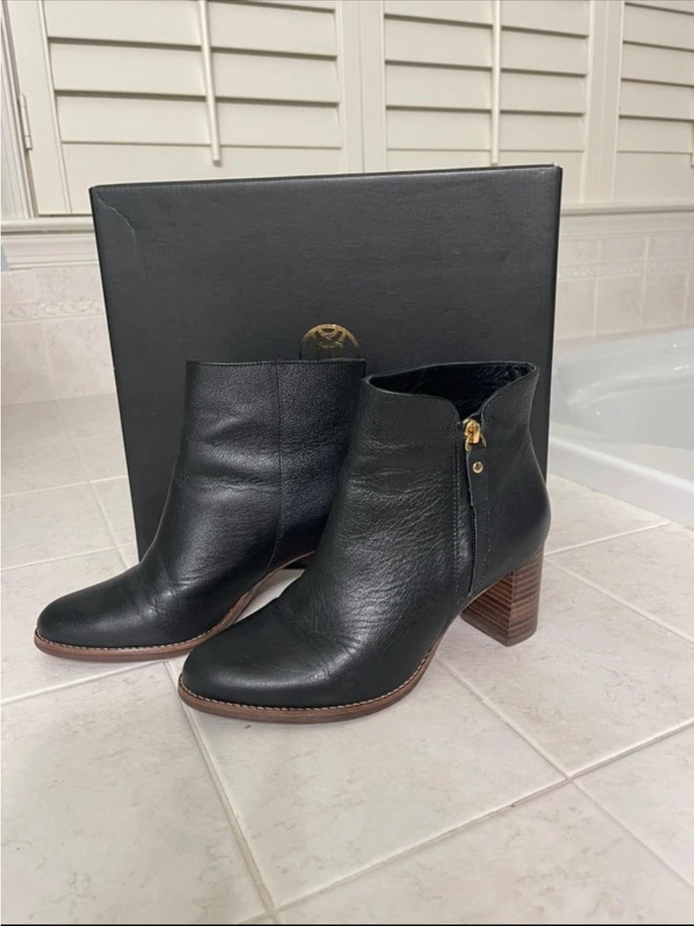 Marc Joseph New York Grand Central Black Leather Ankle Boots Size 7